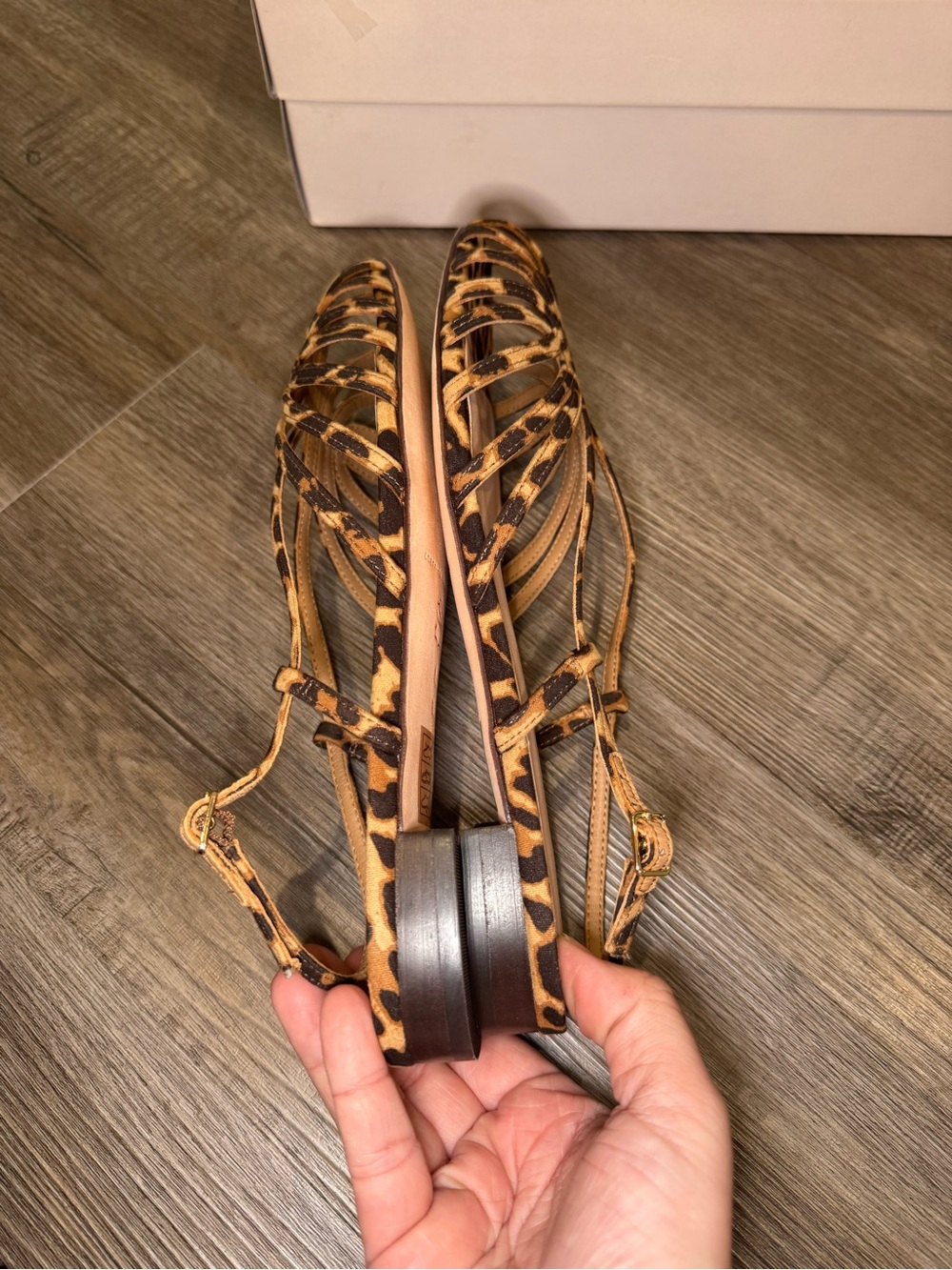 Loeffler Randall Devon Leopard Flat Sandals - Picture 5 of 10